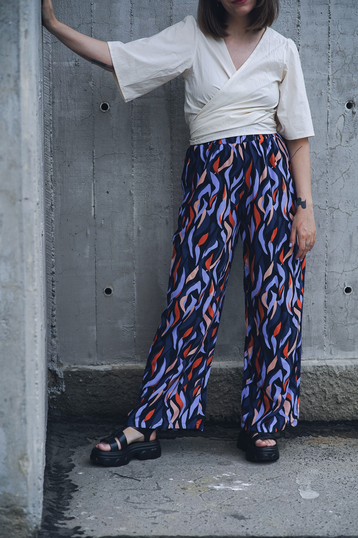 Kalhoty Palazzo Blue Flame - foto 7