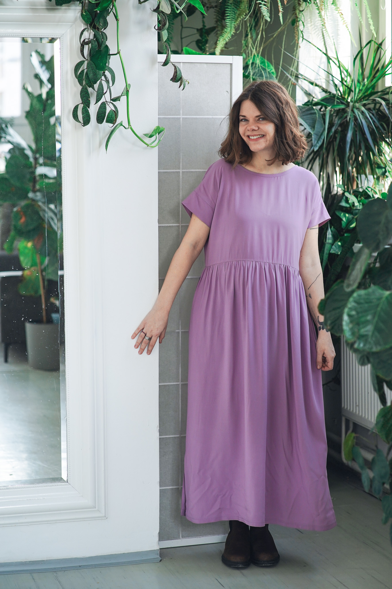 Šaty Simple Long Lilac - foto 1