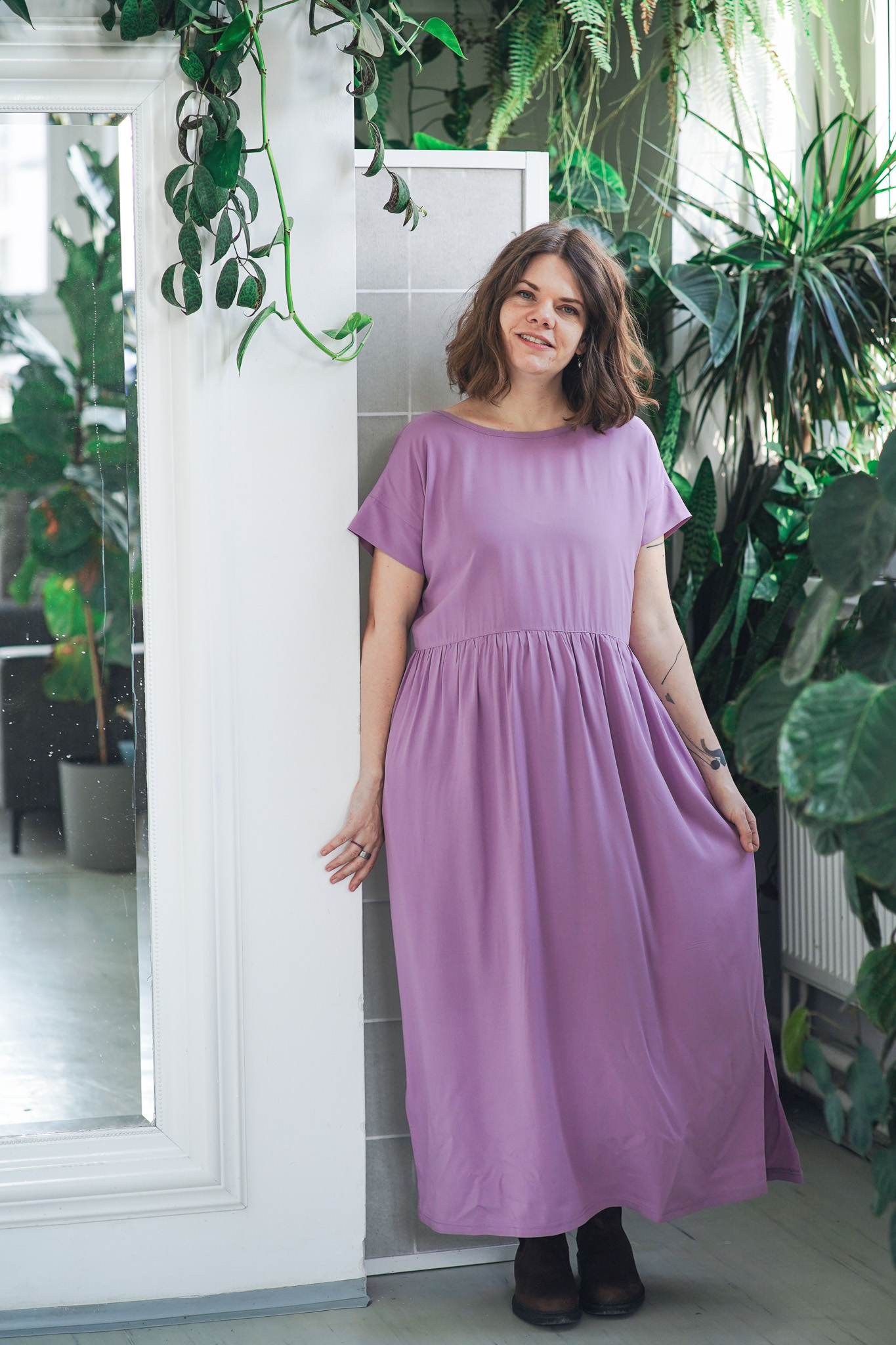 Šaty Simple Long Lilac - foto 2