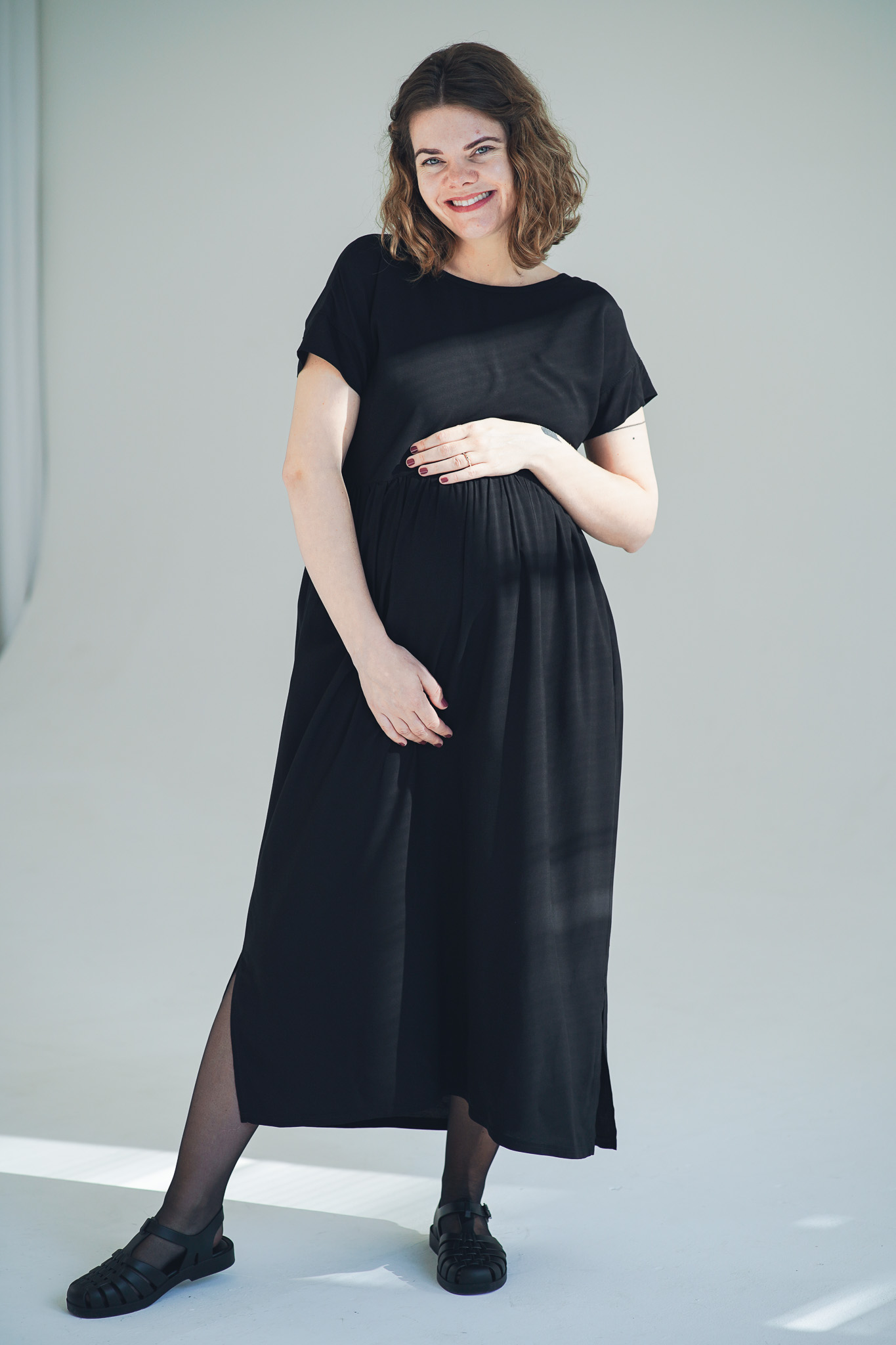 Šaty Simple Long Black - foto 6